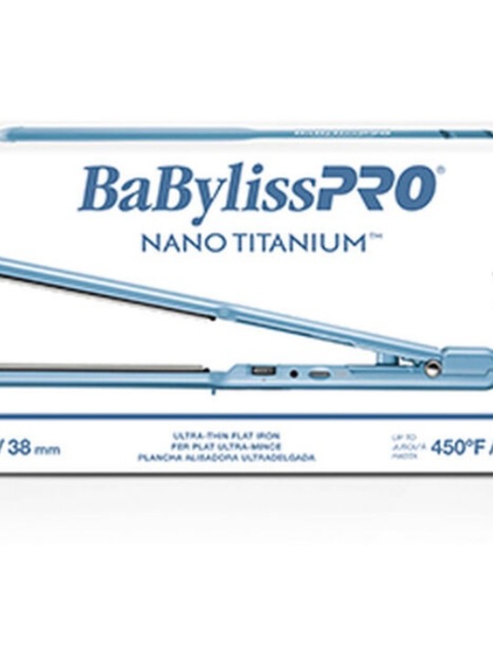 BaBylissPRO Nano Titanium Flat Iron — Light Blue